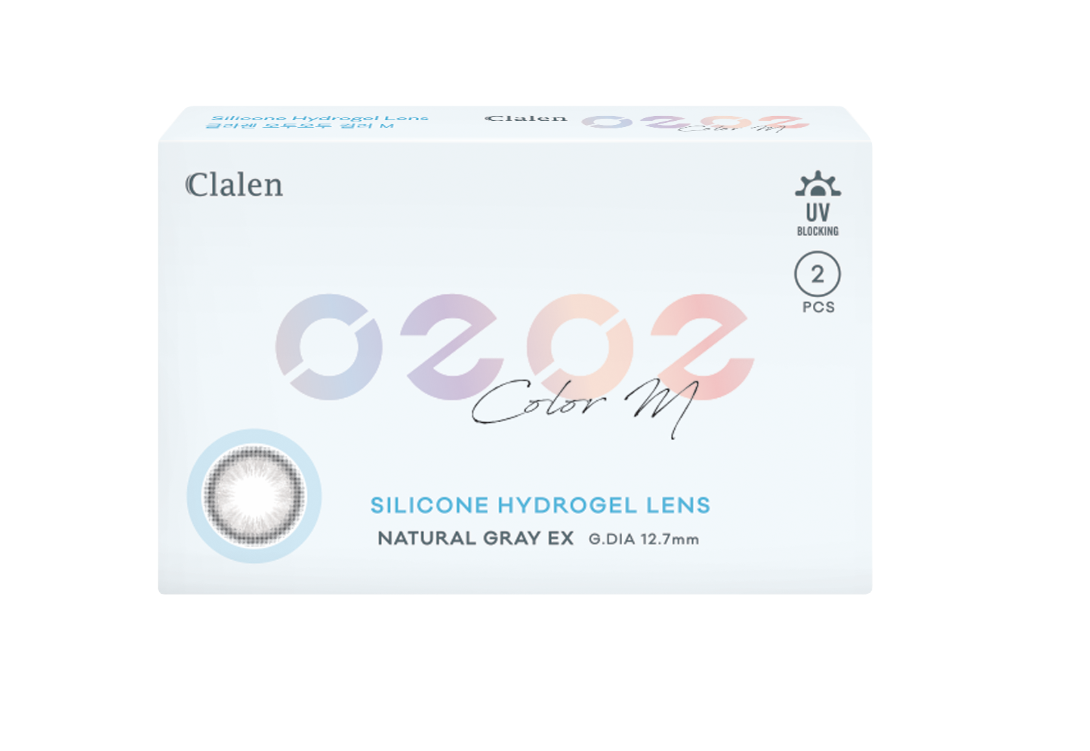 Clalen O2O2 Color  Natural Gray | 1-Month | 2P