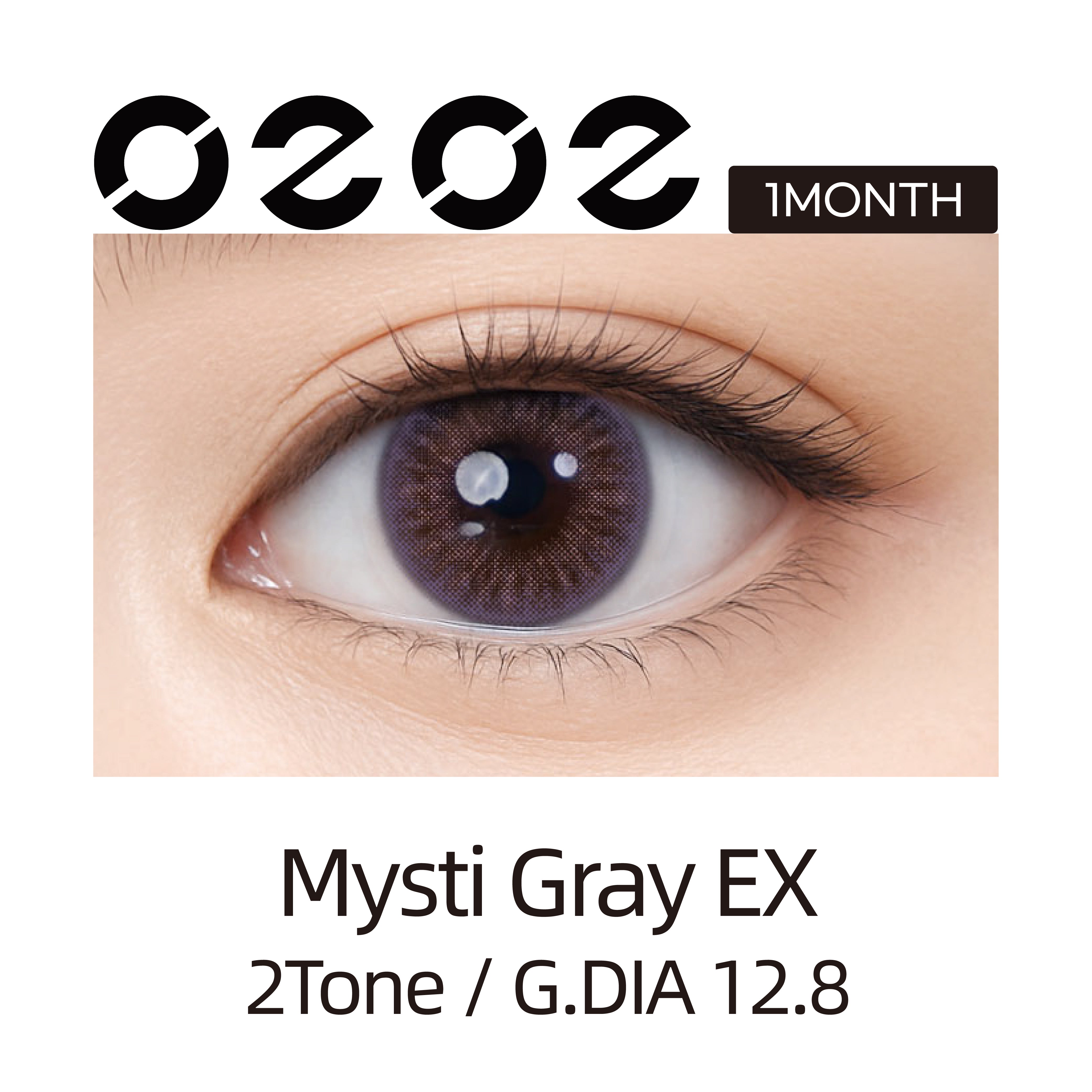 Clalen O2O2 Color  Mysti Gray | 1-Month | 2P